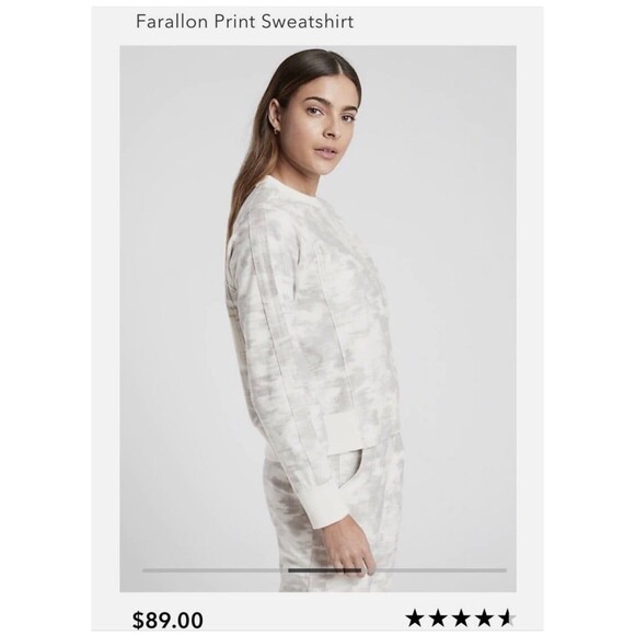 Athleta Tops - Athleta Women's Farallon Printed Crewneck Sweatshirt Size S